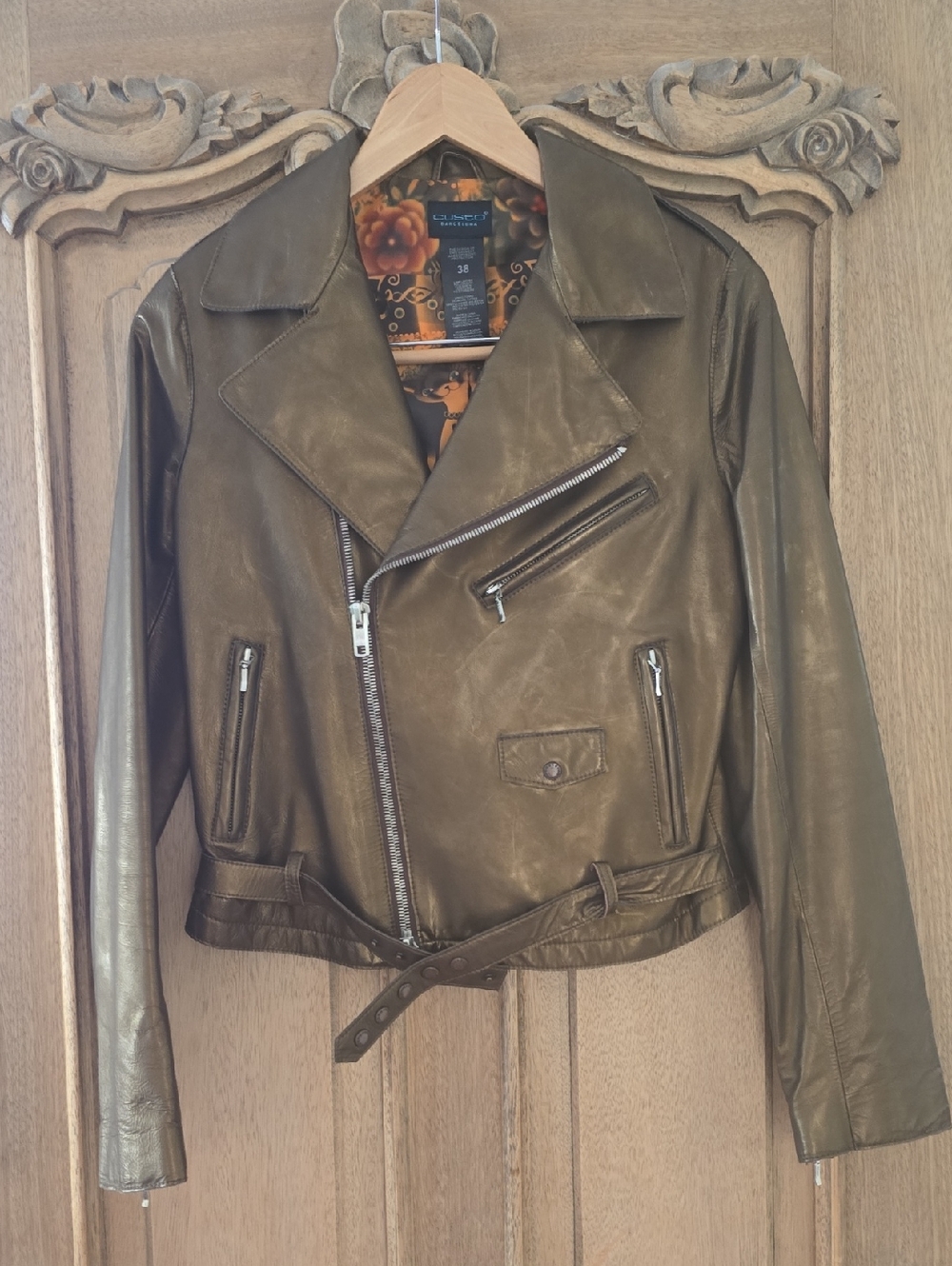 Custo Barcelona  Bronze Leather Biker Jacket
